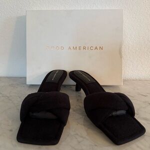 Good American Black Kitten Heels